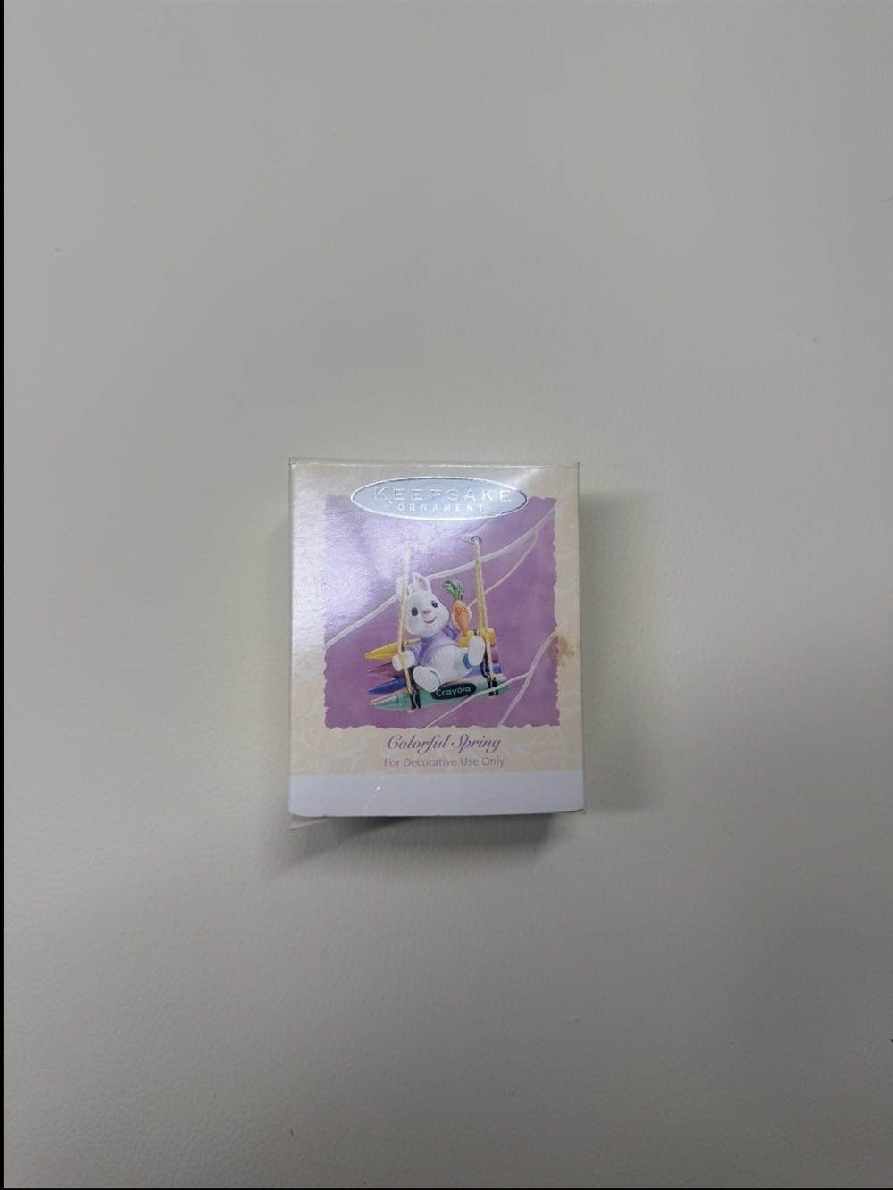 Hallmark Pastel Bunny Swing Ornament - Purple, White, Yellow, Green